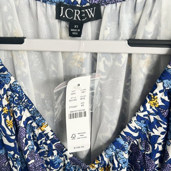 New! J.Crew V-neck midi dress in fête floral print, size: XS - Picture 5 of 11